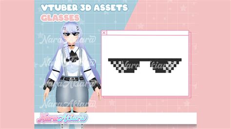 3d Vtuber Assets Glasses V1 Vroid Commission 3d Assets Ready To Use Vtuber Stream