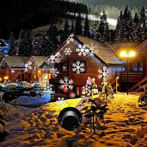 Projection LED Lights Christmas Projection Lamp Aluminum Shell LED Landscape Projector Snowflake ...