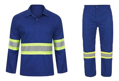 Uniforme Conjunto Rodovia Em Brim C Faixa Refletiva Epi Mercado