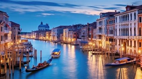 Premium AI Image | Panorama of Venice at night Italy Beautiful ...