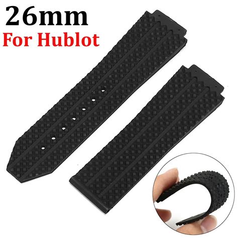 Mm Silicone Rubber Watchband Waterproof Replacement Strap Black Wrist