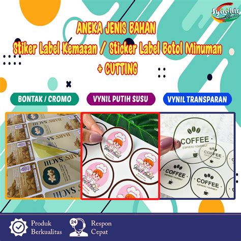 Jual Cetak Sticker Label Stiker Label Kemasan Sticker Label Botol