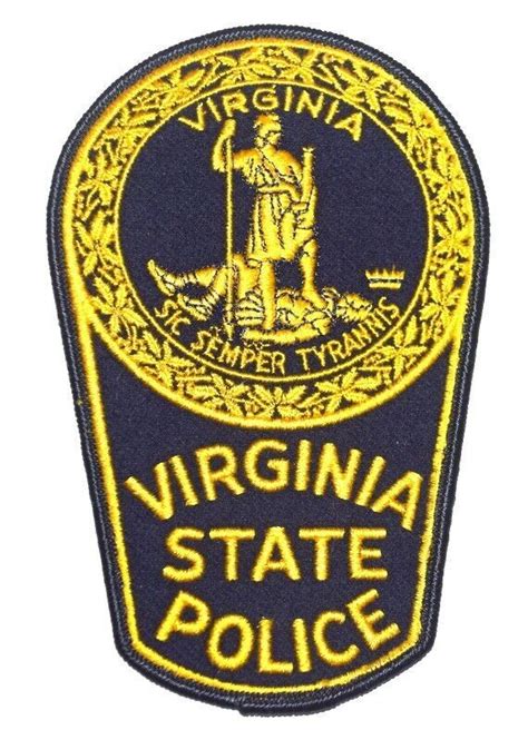 VIRGINIA STATE POLICE VA Sheriff Police Patch STATE SEAL -- BLACK FELT ...