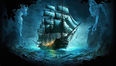 The Hunt for the Golden Pirate Ship Trapped in Ice Stock Illustration ...