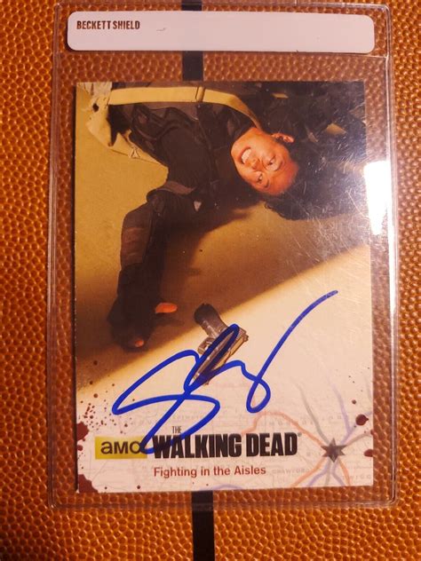 Steven Yeun Signed The Walking Dead Card Autographed Glenn Rhee Values