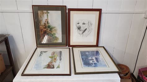 4 Vintage Very Large Picture Frames With Thick Mounts And Etsy