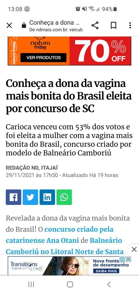 Carioca Dona Da Vagina Mais Bonita Do Brasil Eleita Por Concurso De