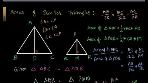 Areas Of Similar Triangles Youtube