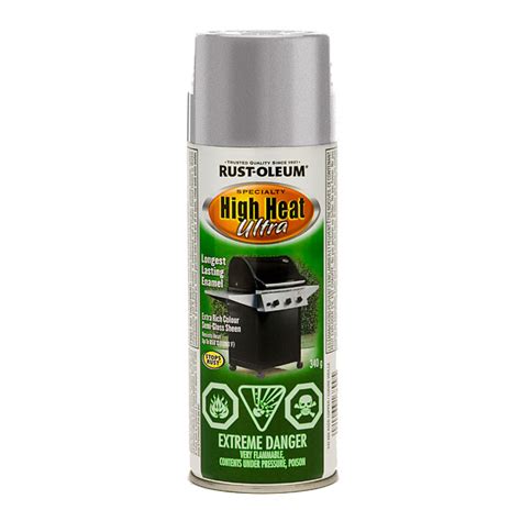 Rust Oleum High Heat Spray Paint 340g Silver 272435 Rona