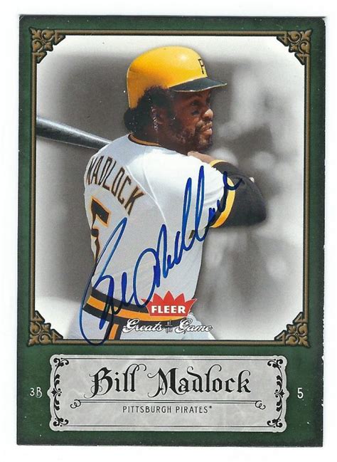 Autographed Bill Madlock Fleer Greats Of The Game Card Main Line