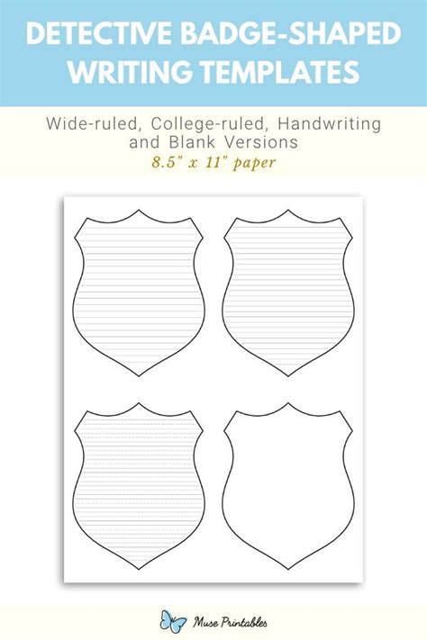 Free Printable Detective Badge Shaped Writing Templates This Pdf