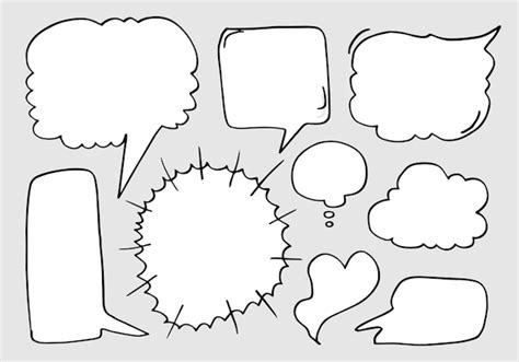 Premium Vector Set Of Hand Drawn Sketch Speech Bubbles Vector Illustration