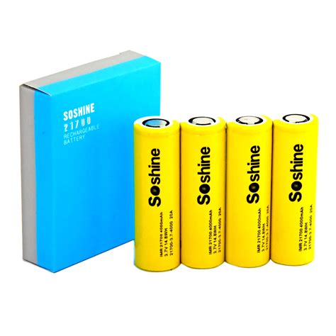 Soshine 21700 3C Li Ion Rechargeable Battery 3 7V 5000mAh Soshine