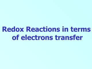 Redox electron transfer | PPT