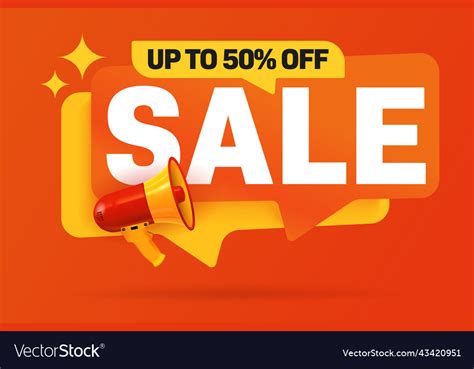 Sale sticker with up to 50 percent off Royalty Free Vector