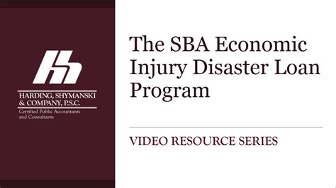 Sba Economic Injury Disaster Loan Program Harding Shymanski