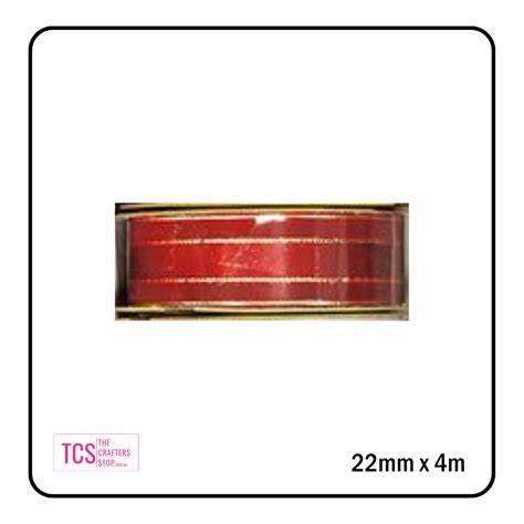 Decorative Red/Gold Craft Ribbon - 4m – The Crafters Stop