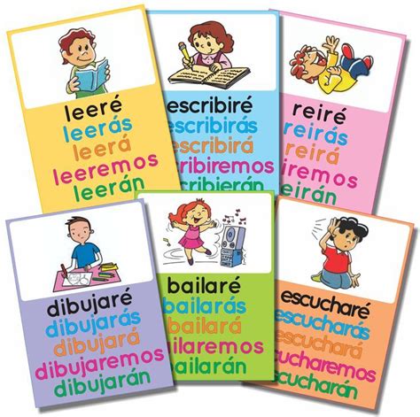 Flashcards Verbos Futuro En Español Para Imprimir Tarjeta Del Flash Verbos Aprender Español