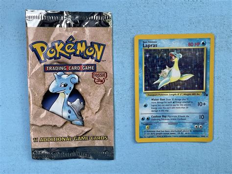 Pok Mon Fossil Booster Pack Lapras Wotc With Cards Lapras Holo Card