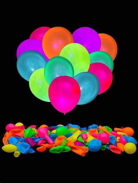 Pcs Colored Uv Neon Balloons Glow Balloons Neon Party Decorations