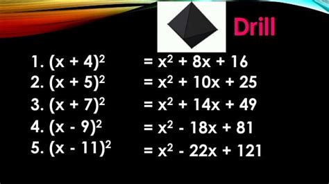 Perfect Square Trinomial Formula – Get Education