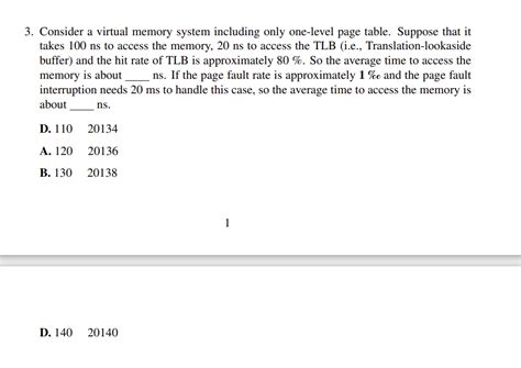 Solved 3 Consider A Virtual Memory System Including Only Chegg