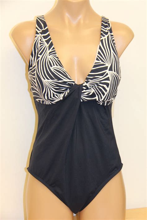 NWT Anne Cole Swimsuit Bikini One 1 Pc Sz 16 Navy White EBay