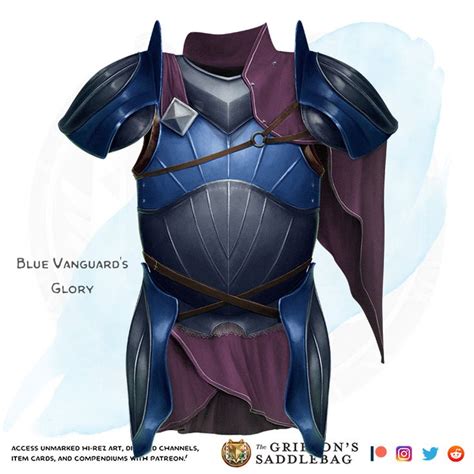 {the Griffon S Saddlebag} Blue Vanguard S Glory Armor Medium Or Heavy But Not Hide Magic