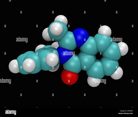 3d Molecular Model Of Methaqualone Stock Photo Alamy