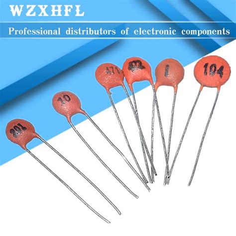 100pcs Ceramic Capacitor 50v 1pf 100nf 0 1uf 104 4 7pf 10pf 22pf 33pf 47pf 100pf