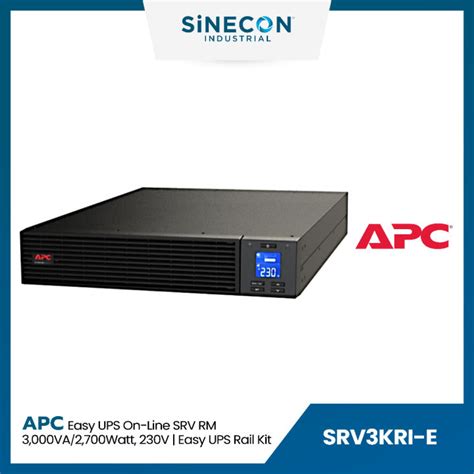 Apc เอพีซี เครื่องสำรองไฟฟ้า รุ่น Srv3kri E Easy Ups On Line 3kva 2400w Rackmount 2u 230v