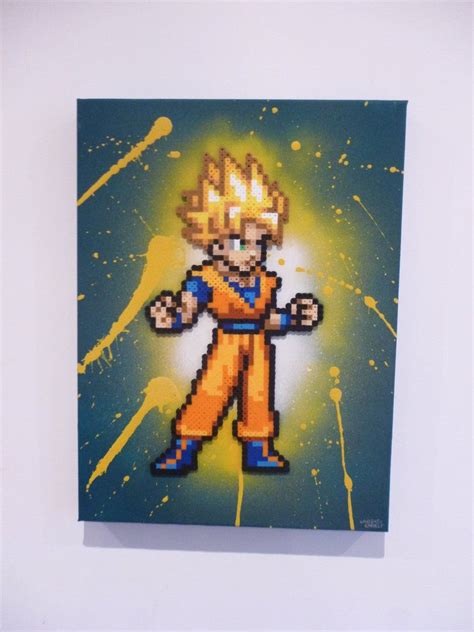 Goku Bead Sprite By Warpedrabbit On Deviantart Bead Sprite Perler Bead Templates Bead Art