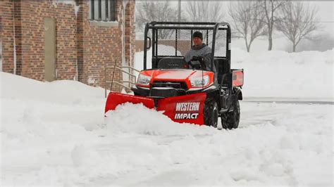 The Best UTV Snow Plow: Western Impact V Plow - Snow & Ice America