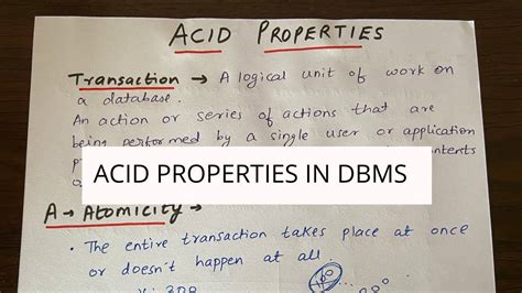 Acid Properties In Dbms With Examples In Depth Explanation Youtube