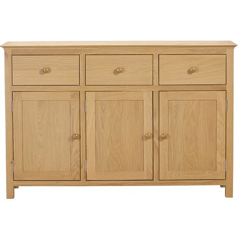 Emperor Oak Sideboard With 3 Doors And 3 Drawers Fully Assembled Oak