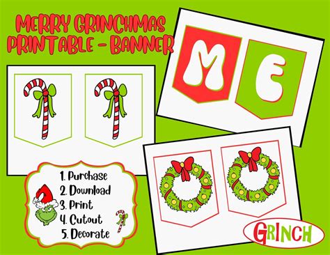 Merry Grinchmas Printable Banner Instant Download - Etsy