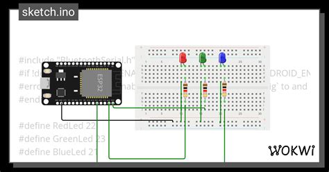 Bluetooth Control Of Led Wokwi ESP32 STM32 Arduino Simulator