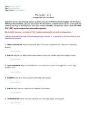 The Crucible Act Iii Analyze The Text Questions Docx Name Type Text