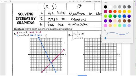 Graphing Systems Of Equations Youtube