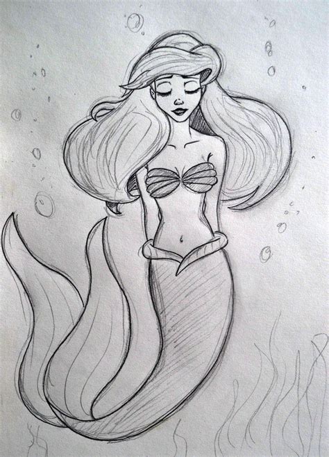 Ariel Sketch By Chatelier On Deviantart Desenhos A L Pis Da Disney