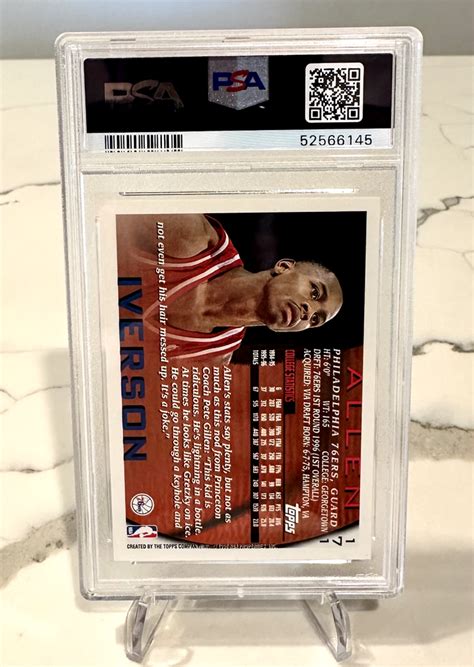 1996 Topps 171 Allen Iverson Rookie RC PSA 10 Gem Mint EBay