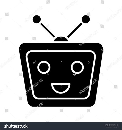 Chatbot Glyph Icon Silhouette Symbol Talkbot Stock Vector Royalty Free