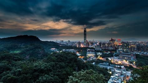 1920x1080 China, evening, Taiwan, mountains, taipei, dusk, China, city - Coolwallpapers.me!