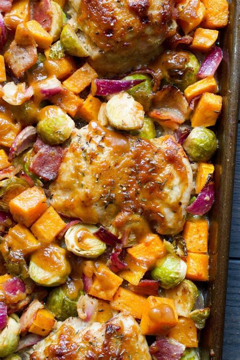 One Pan Delight Balsamic Dijon Chicken With Roasted Brussels Sprouts