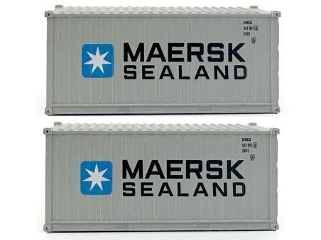 Set Di Container Maersk Grigio Scritta Grande Scala N