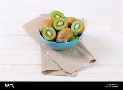 Bowl Of Ripe Kiwis Stock Photo Alamy