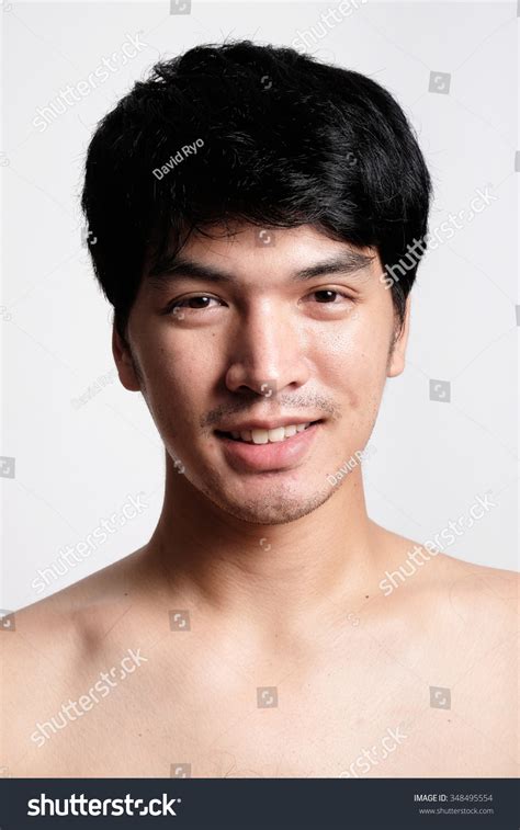 Headshot Asian Man Face No Makeup Stock Photo 348495554 Shutterstock