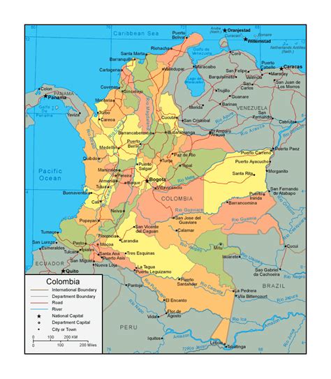 Colombia Mapa Politoco Mapa De Colombia Ciudades De Colombia Mapa