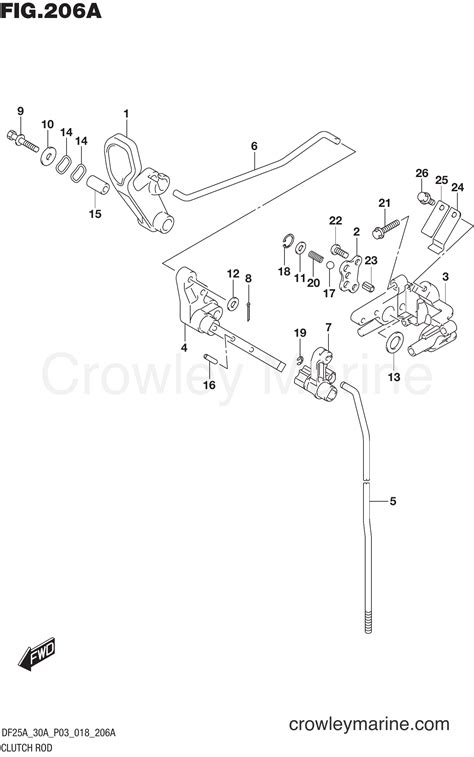 Clutch Rod Df A Df Ath Df Aq Df Ath Serial Range Four Stroke