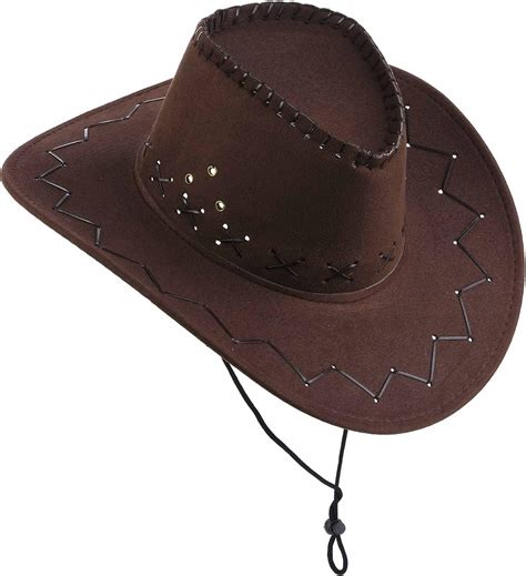 DEGUISE TOI Chapeau Cowboy Marron Effet suédé Adulte Chapeaux